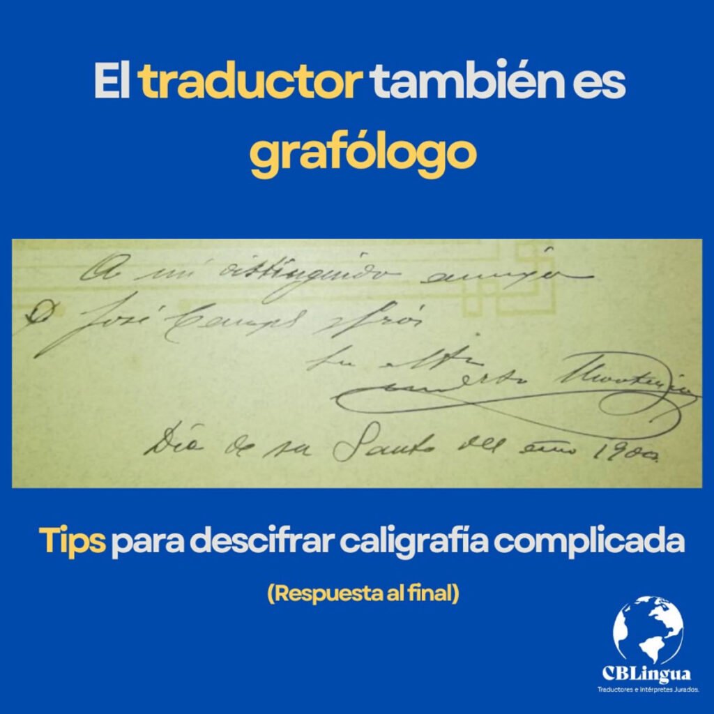 El traductor también es grafólogo